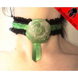 Collarino "Poison Rose" , goth , dark , vittoriano , rosa , resina , 