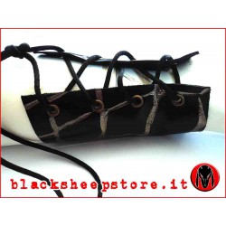 Bracers in pelle (Rettile nero/oro)