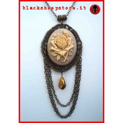 Collana "rose cammeo" steampunk