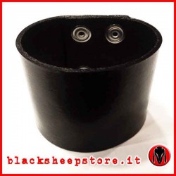 Bracciale in cuoio nero 5cm