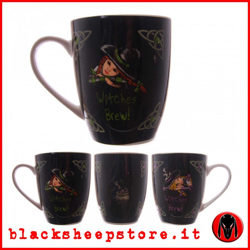 Tazza in ceramica con strega Witches brew