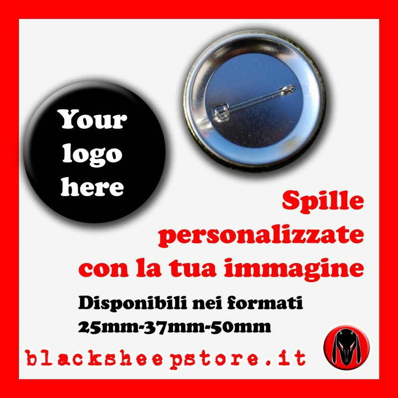 Spilla in latta personalizzabile mm25