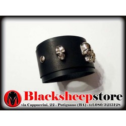 Bracciale in cuoio teschi, skulls, leather, bracelet