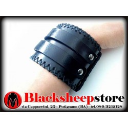 Bracciale in cuoio 6cm 2 fasce